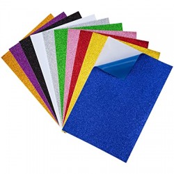 image Pochette Papier Mousse Autocollant Glitter Multi Couleurs A4