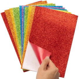 Image Papier Glitter Mousse A4 Adhesive - Eva