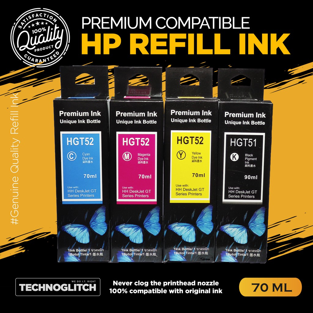 image Pack 4 Couleurs Encre Adaptable Hp Hgt51